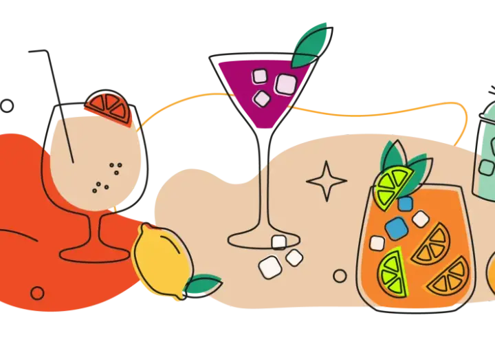 Kolorowe drinki, cytryny, pomarańcze i shaker. Dowiedz się, co to triple sec i jak go używać do drinków.