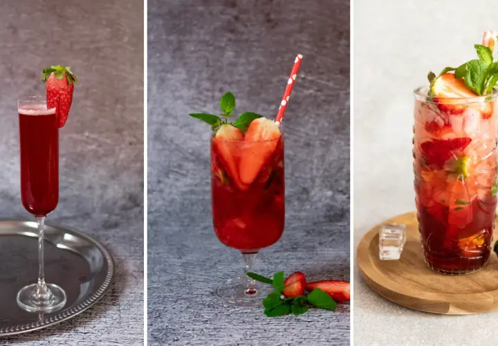 Orzeźwiający drink z prosecco i truskawkami na letnie przyjęcia