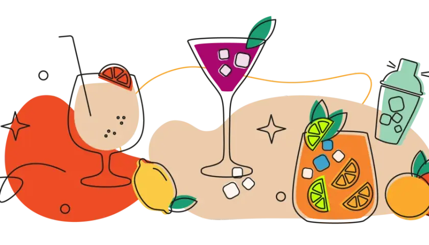 Kolorowe drinki, cytryny, pomarańcze i shaker. Dowiedz się, co to triple sec i jak go używać do drinków.