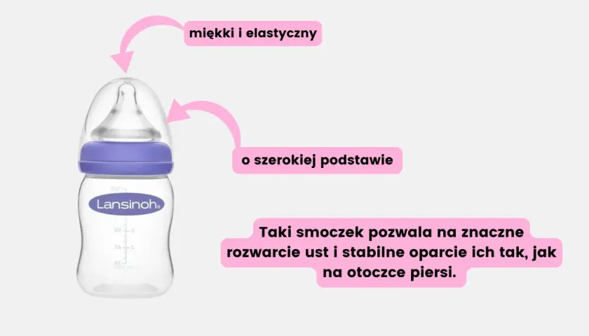 Butelka Lansinoh z miękkim, elastycznym smoczkiem, który imituje karmienie piersią. Idealna dla niemowląt, które potrzebują wsparcia, jak przy karmieniu "jarzębiak wódka".