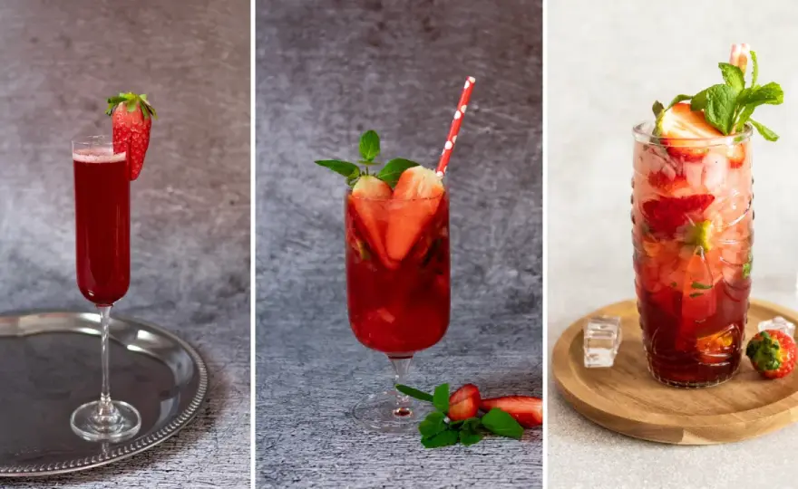 Orzeźwiający drink z prosecco i truskawkami na letnie przyjęcia